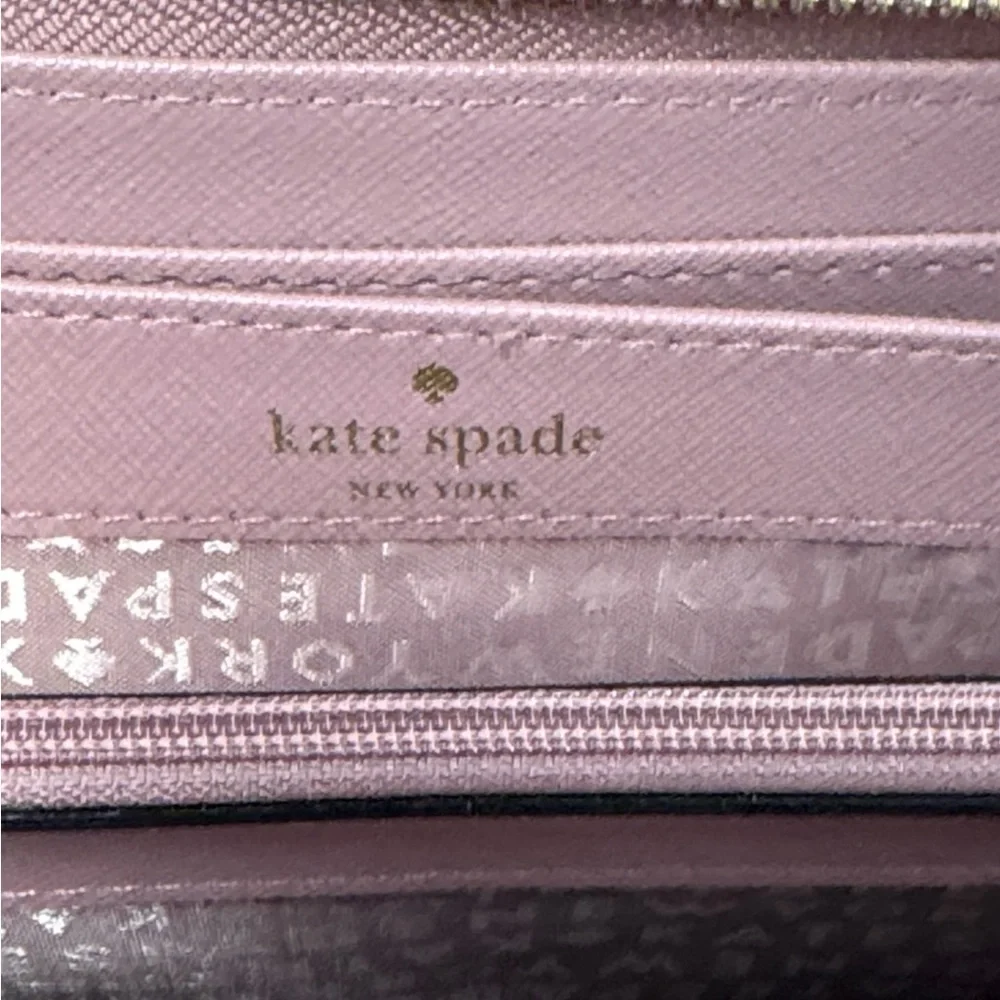 Kate Spade Newbury Lane Neda Zip Around Wallet Clutch Rose Pink Gold Wallet